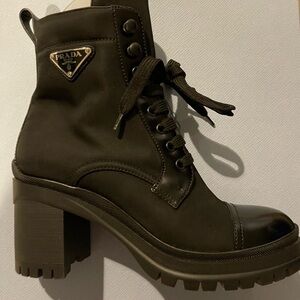 Prada Women's Black Lace-Up Boots Worn Once